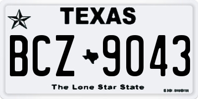 TX license plate BCZ9043