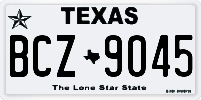 TX license plate BCZ9045
