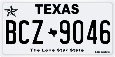 TX license plate BCZ9046