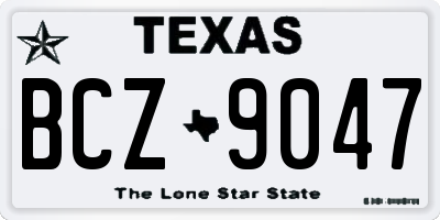TX license plate BCZ9047