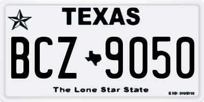 TX license plate BCZ9050
