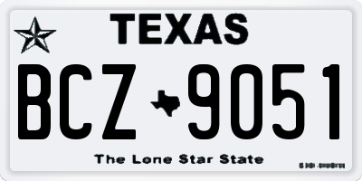 TX license plate BCZ9051