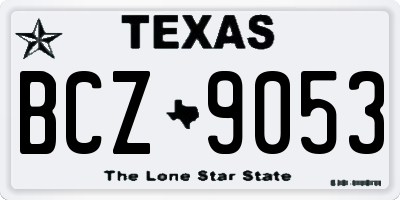 TX license plate BCZ9053