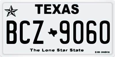 TX license plate BCZ9060