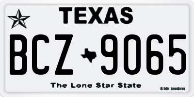 TX license plate BCZ9065