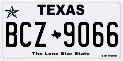TX license plate BCZ9066
