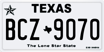 TX license plate BCZ9070