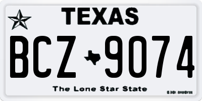 TX license plate BCZ9074