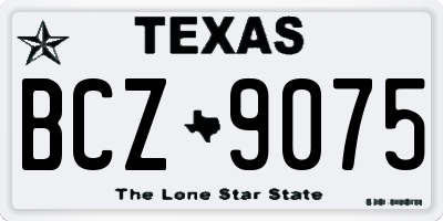 TX license plate BCZ9075