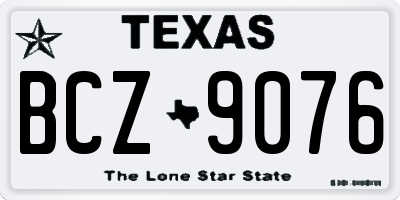 TX license plate BCZ9076