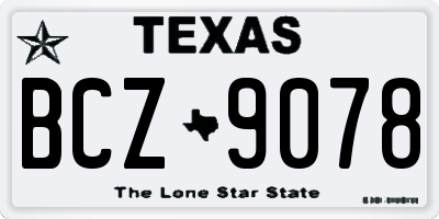 TX license plate BCZ9078