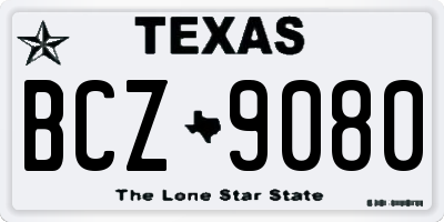 TX license plate BCZ9080