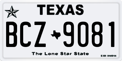 TX license plate BCZ9081