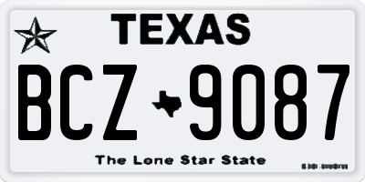 TX license plate BCZ9087