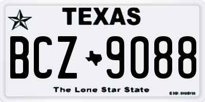 TX license plate BCZ9088