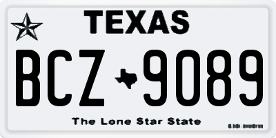 TX license plate BCZ9089