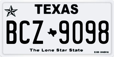 TX license plate BCZ9098