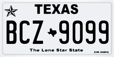 TX license plate BCZ9099