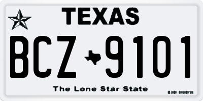 TX license plate BCZ9101