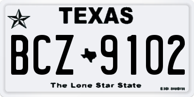 TX license plate BCZ9102