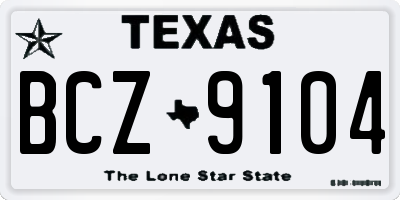 TX license plate BCZ9104