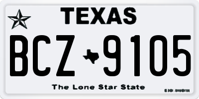 TX license plate BCZ9105
