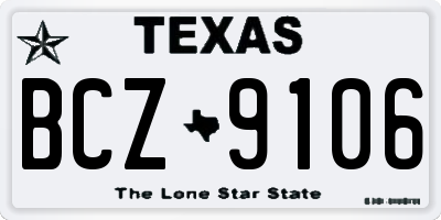 TX license plate BCZ9106