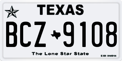 TX license plate BCZ9108