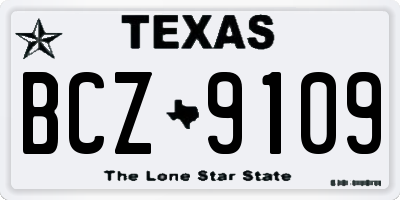TX license plate BCZ9109