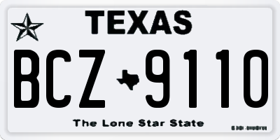 TX license plate BCZ9110