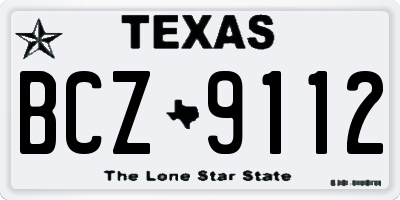 TX license plate BCZ9112