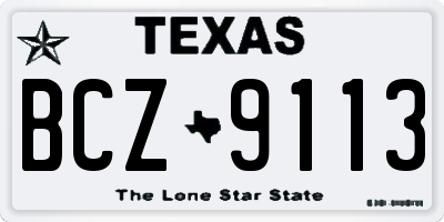 TX license plate BCZ9113