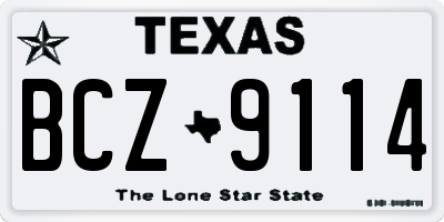 TX license plate BCZ9114