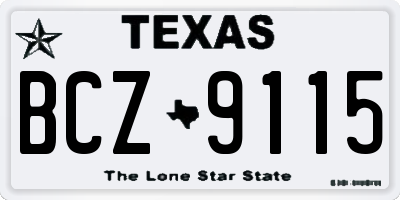 TX license plate BCZ9115