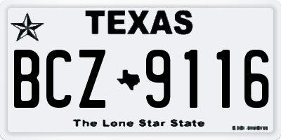 TX license plate BCZ9116