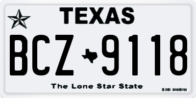 TX license plate BCZ9118