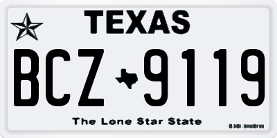 TX license plate BCZ9119