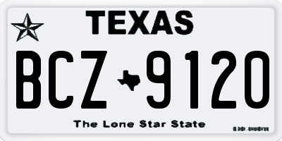 TX license plate BCZ9120
