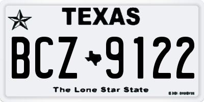 TX license plate BCZ9122