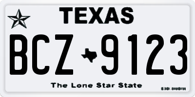 TX license plate BCZ9123