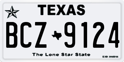 TX license plate BCZ9124
