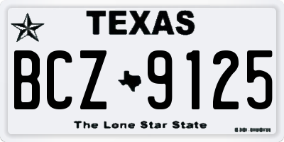 TX license plate BCZ9125