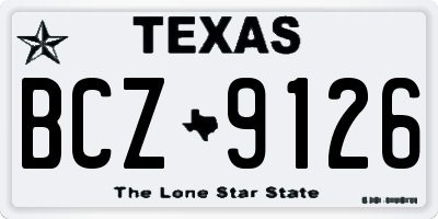 TX license plate BCZ9126