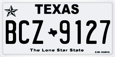 TX license plate BCZ9127