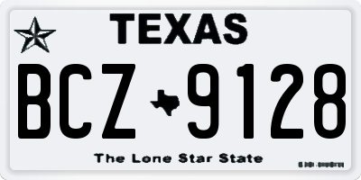 TX license plate BCZ9128