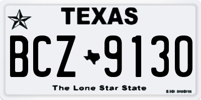 TX license plate BCZ9130