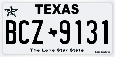 TX license plate BCZ9131