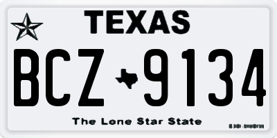 TX license plate BCZ9134