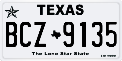 TX license plate BCZ9135