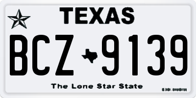 TX license plate BCZ9139